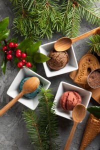Menú delicioso helado en invierno